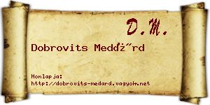 Dobrovits Medárd névjegykártya